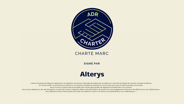 Notre cabinet devient signataire de la Charte des Modes Alternatifs de Résolution des Conflits !