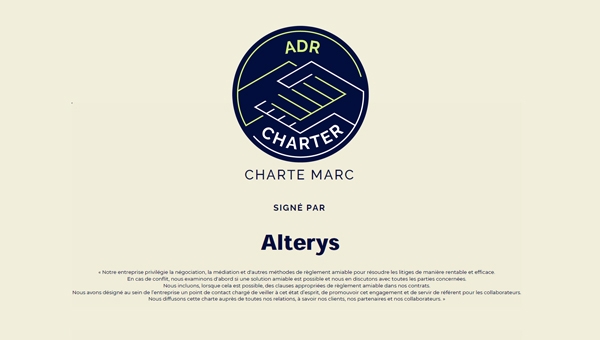 Notre cabinet devient signataire de la Charte des Modes Alternatifs de Résolution des Conflits !