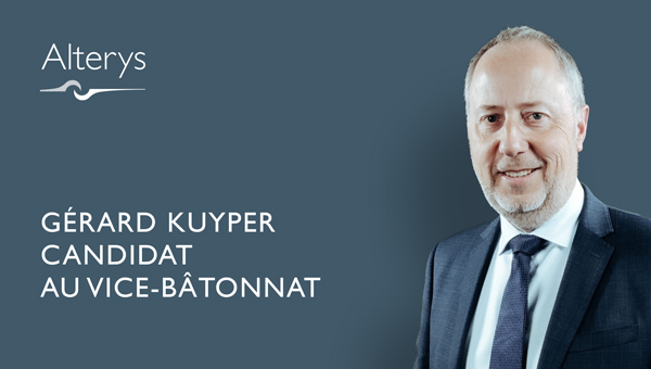 Gérard Kuyper candidat au vice-bâtonnat